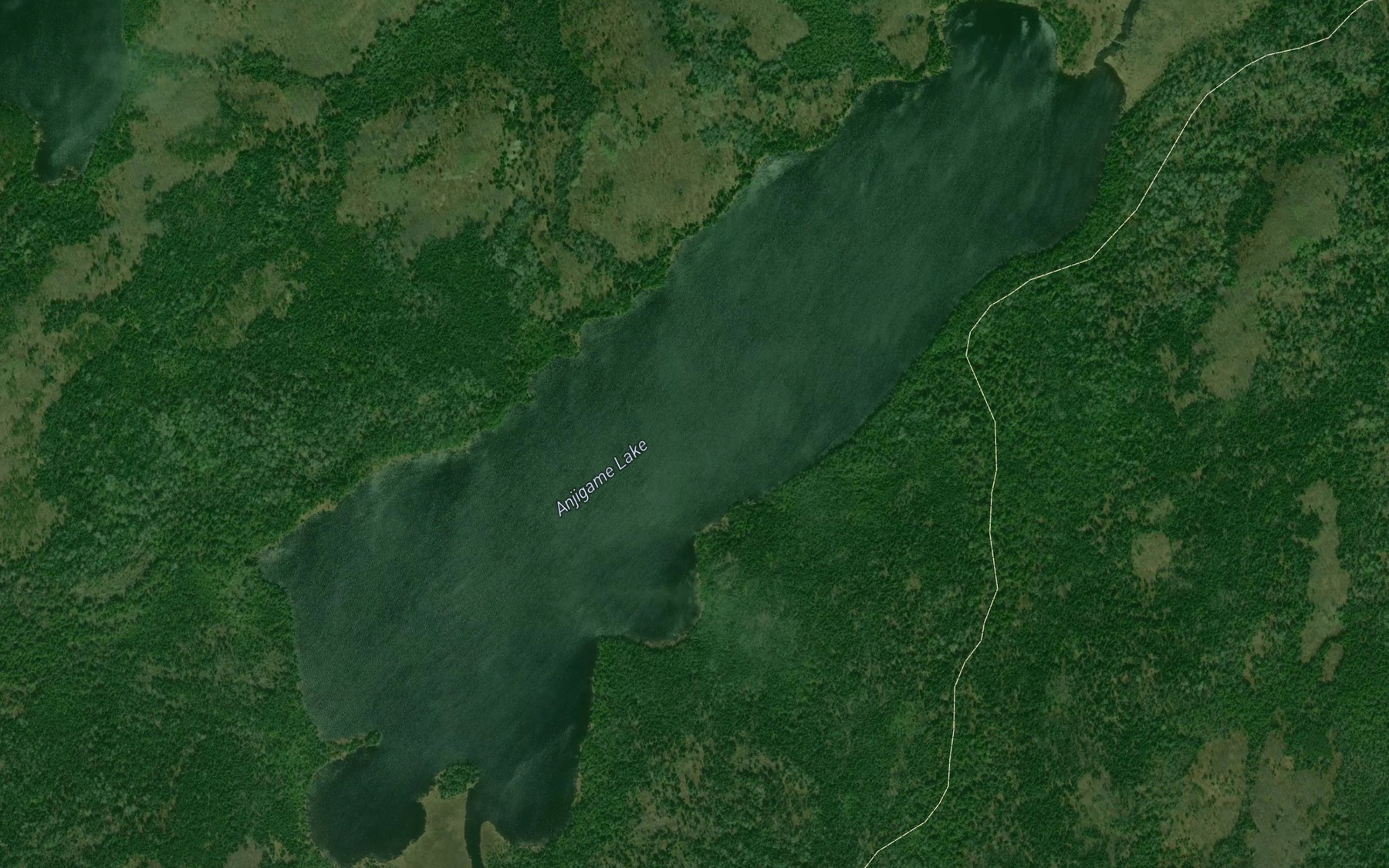 Satellite map of the Anjigame Lake