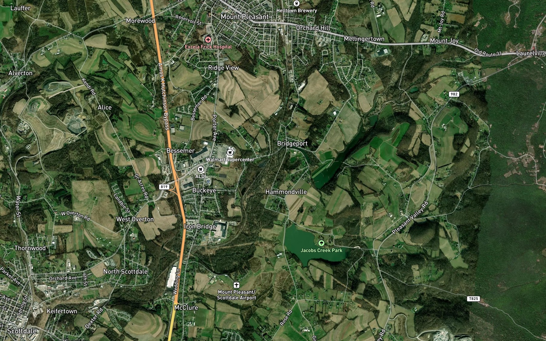Satellite map of the Shupe Run