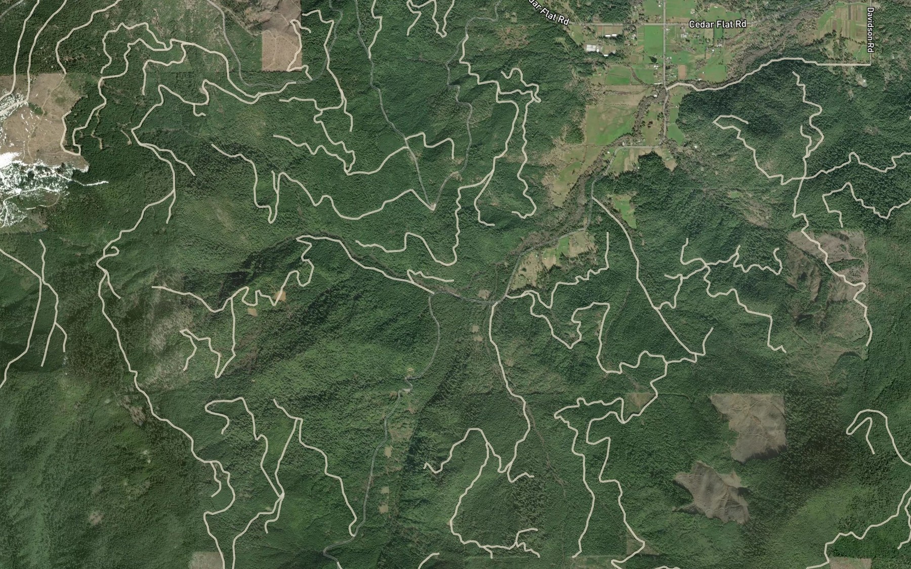 Satellite map of the Bill Creek