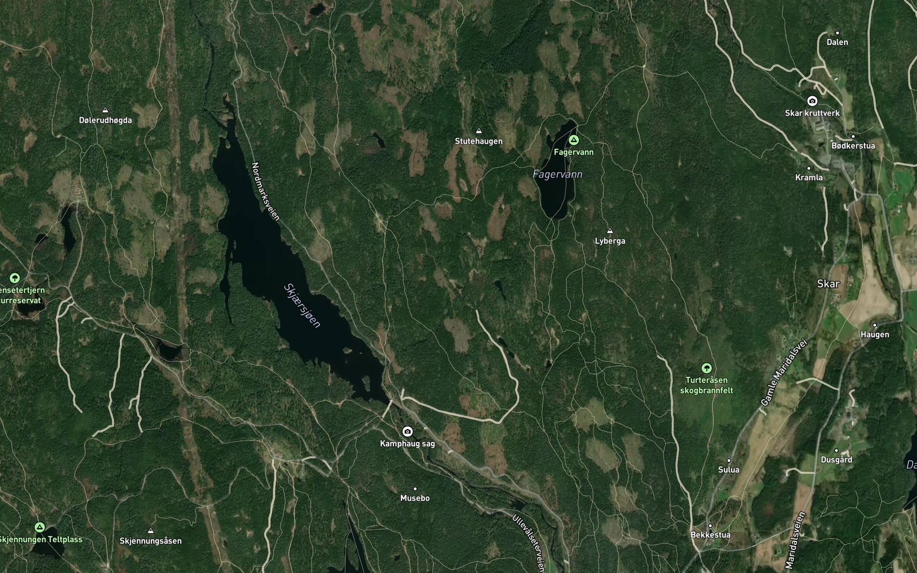 Satellite map of the Grisputten