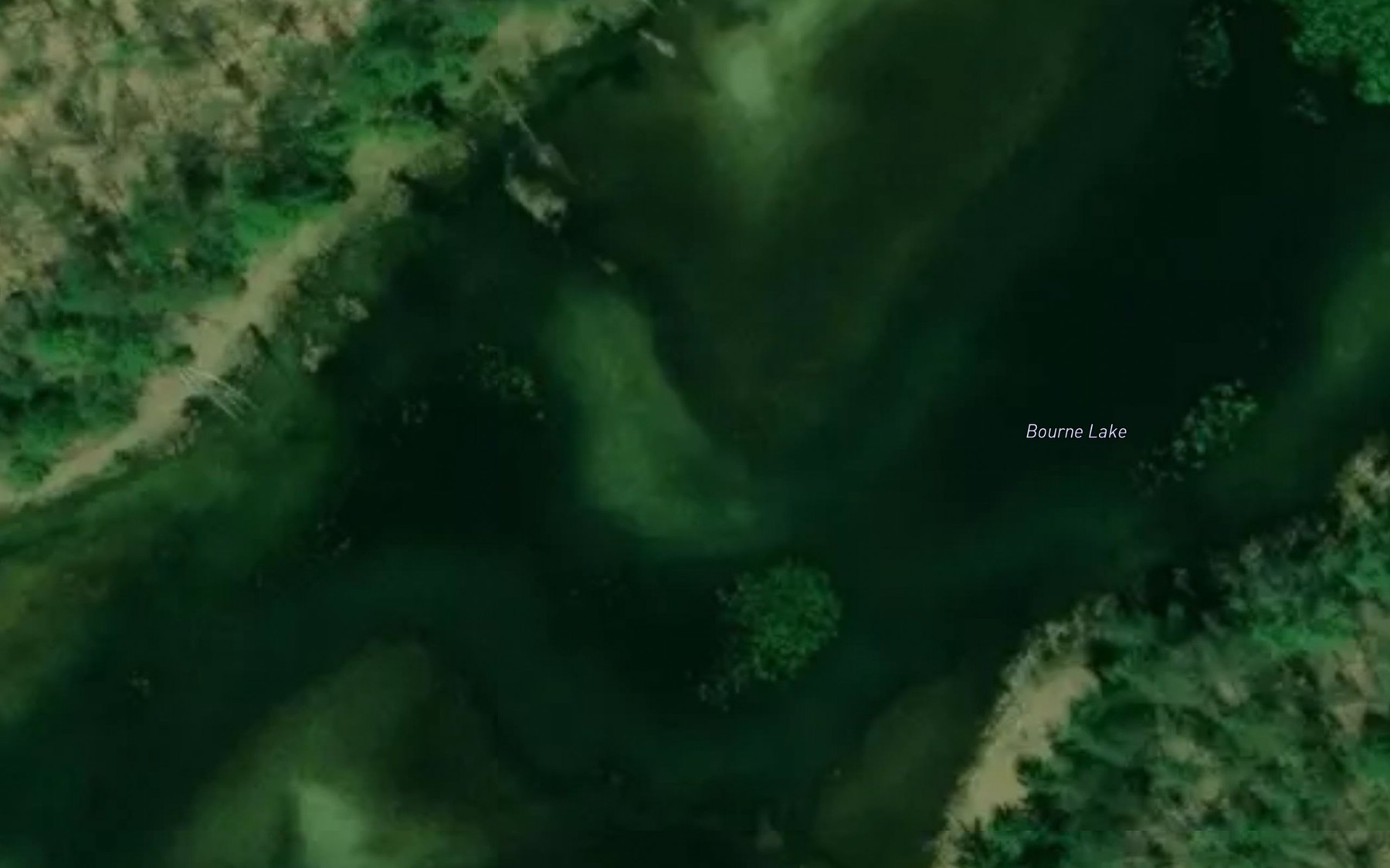 Satellite map of the Bourne Lake