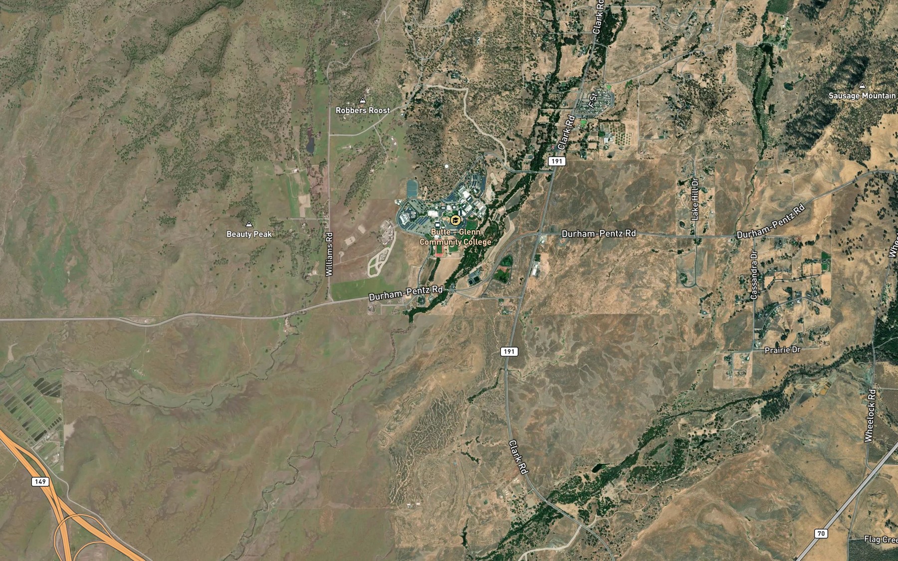 Satellite map of the West Branch Clear Creek