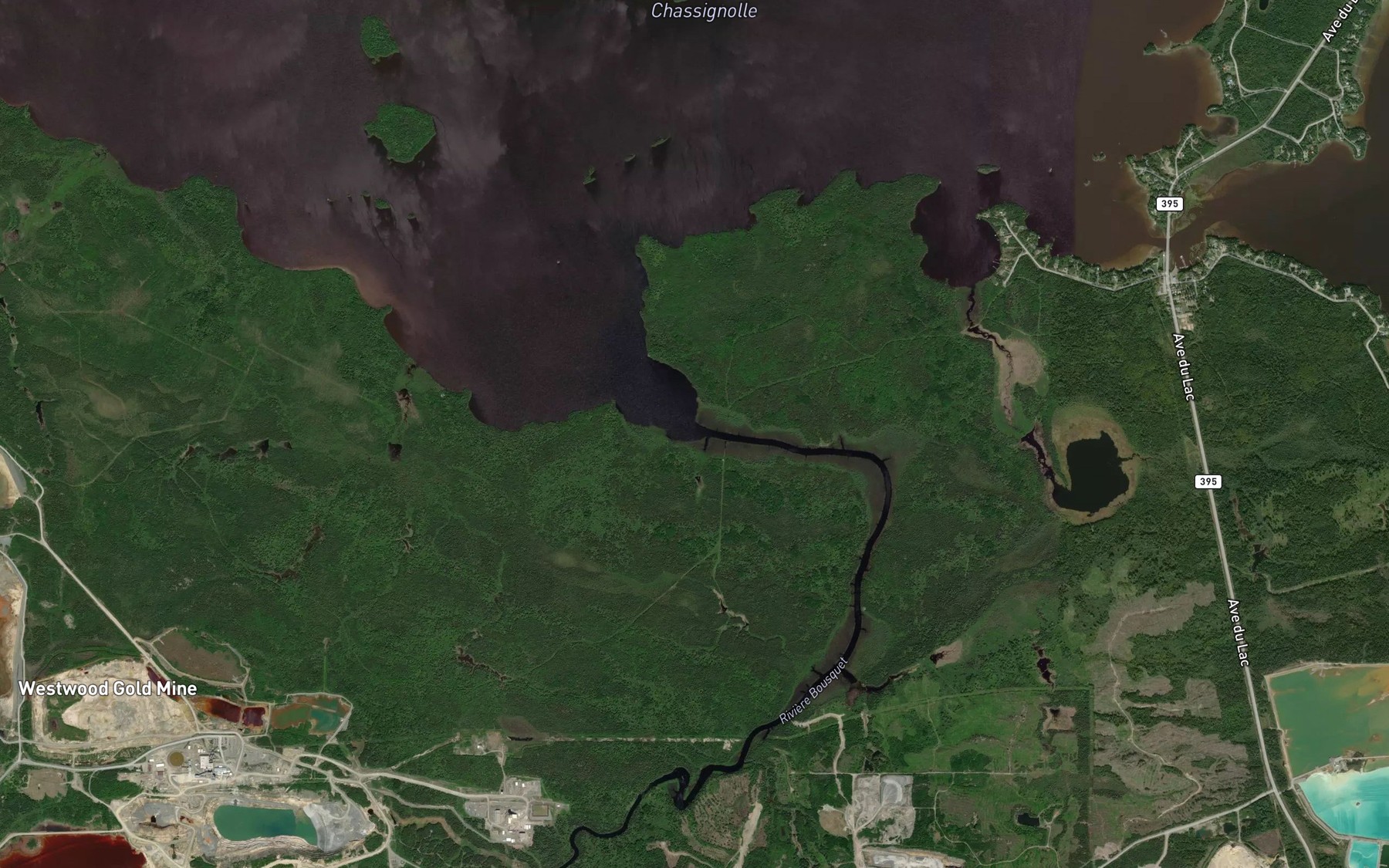 Satellite map of the Riviere Bousquet