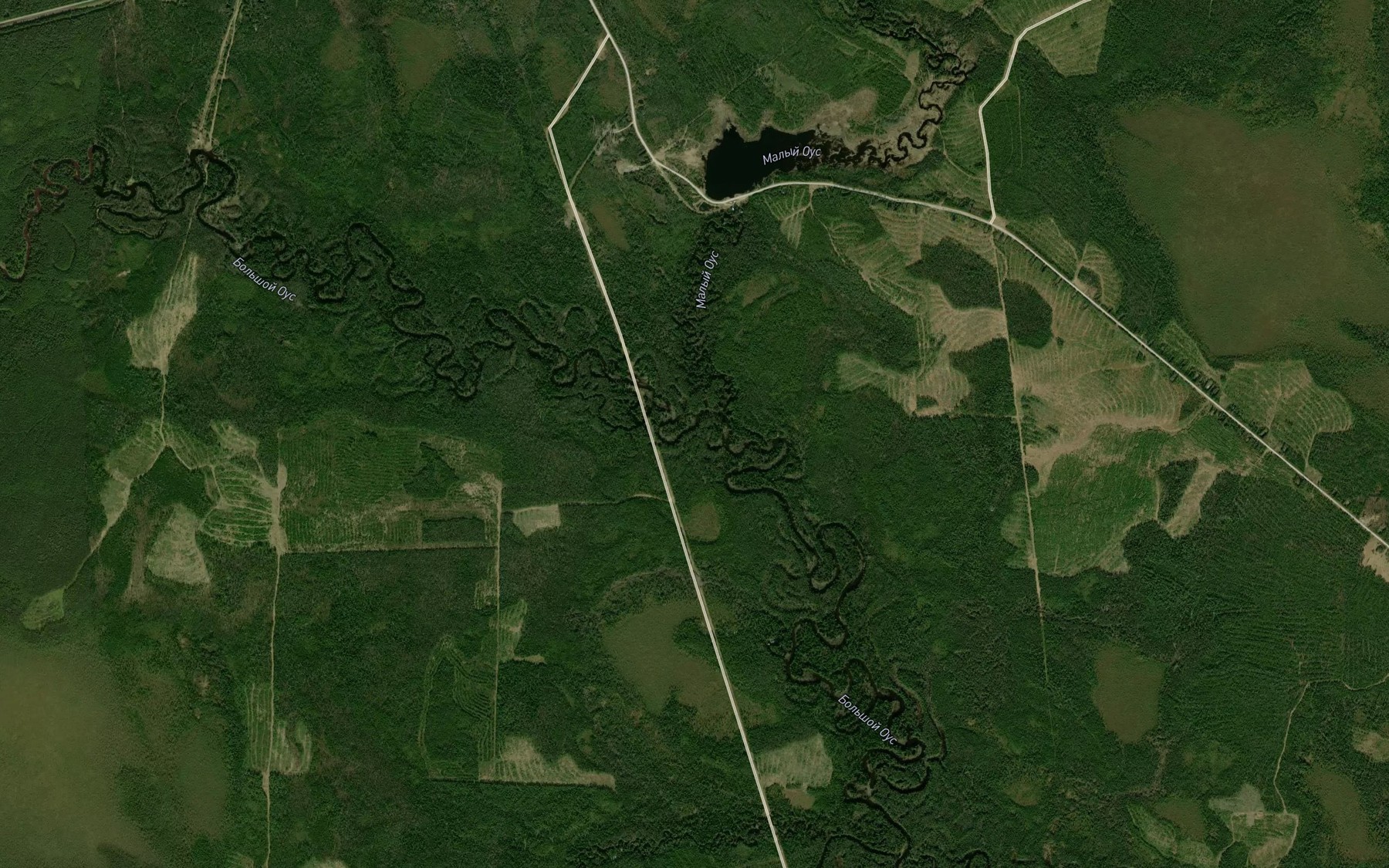 Satellite map of the Malyy Ous