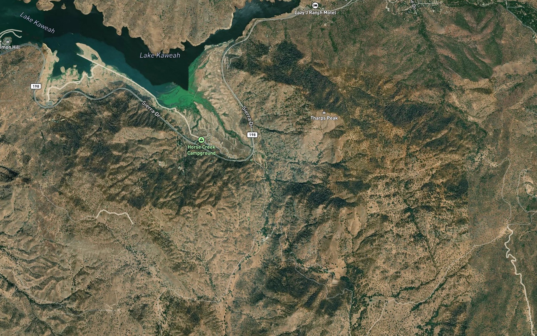 Satellite map of the Horse Creek