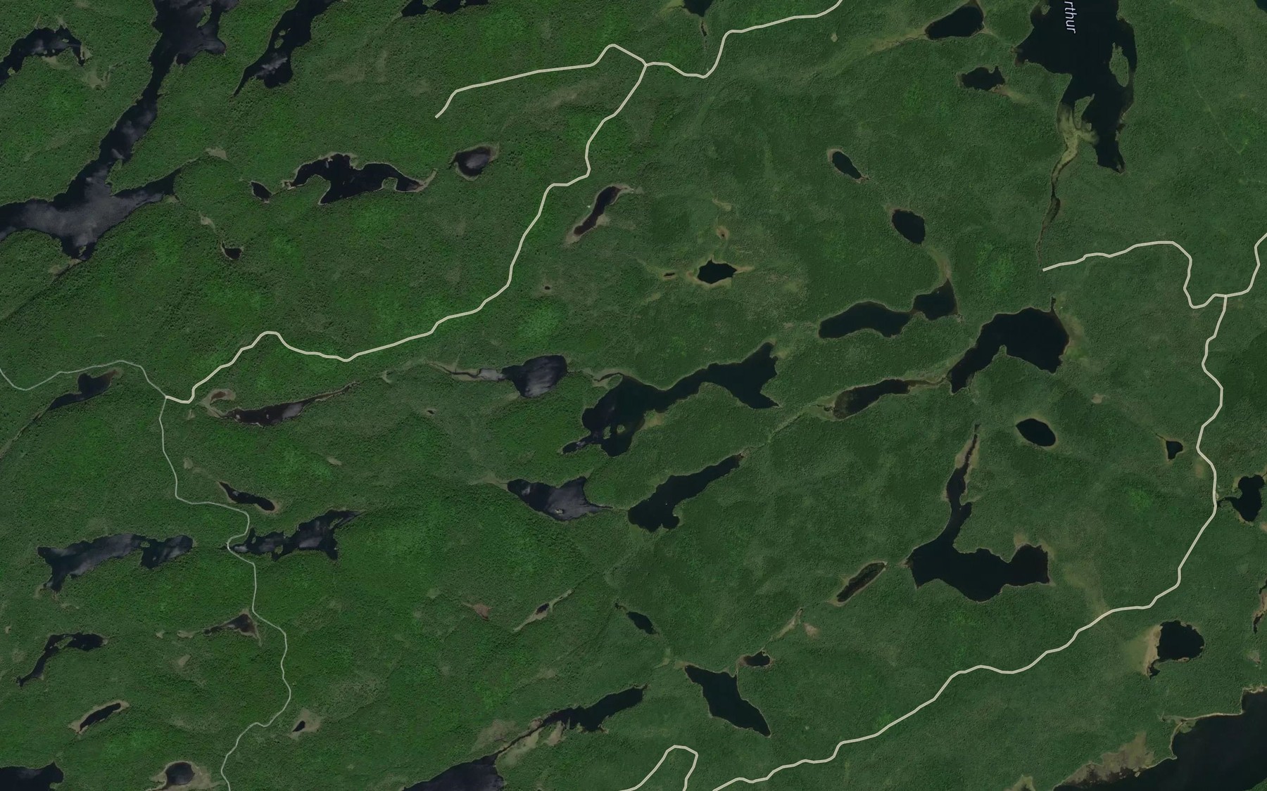 Satellite map of the Lac Drolet