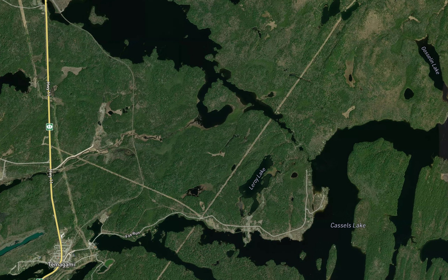 Satellite map of the Outlet Bay