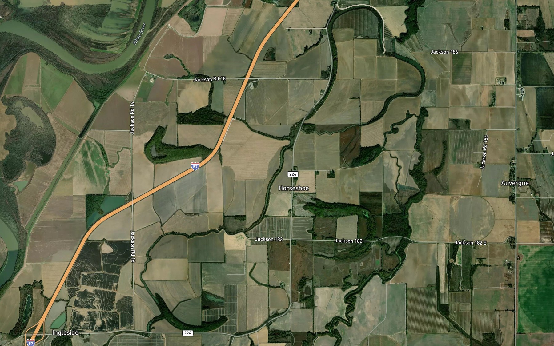 Satellite map of the Newton Lake