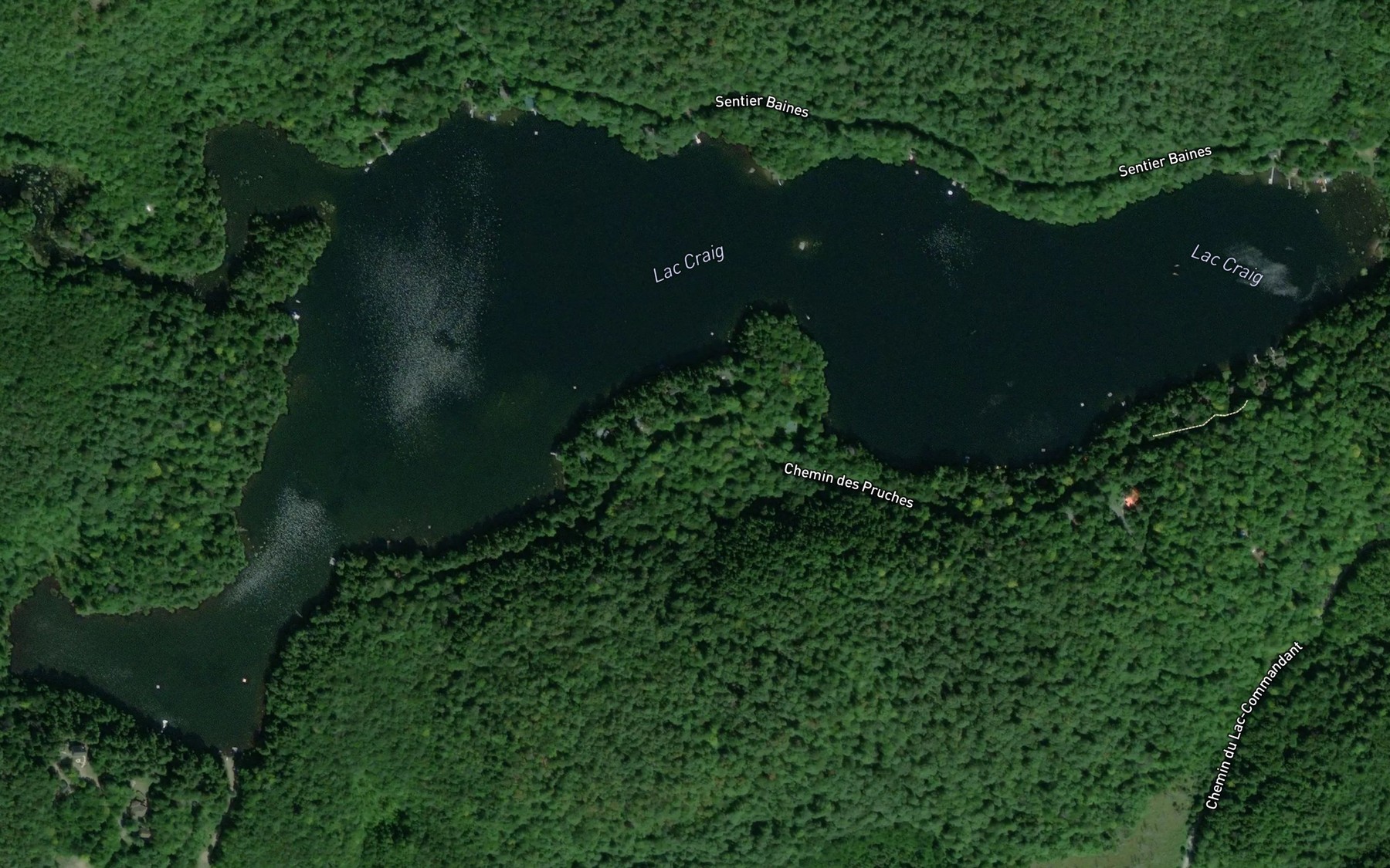 Satellite map of the Lac Craig
