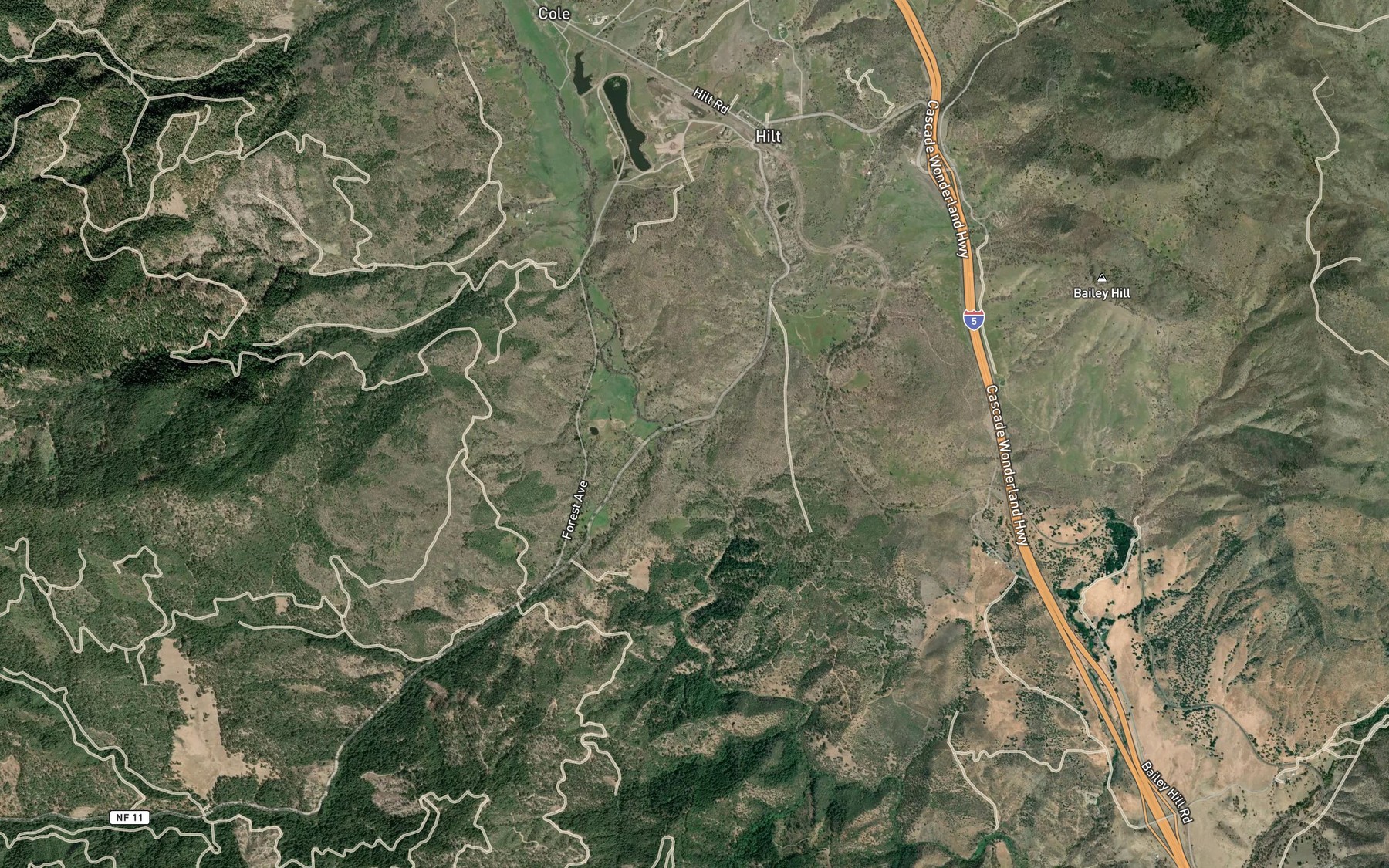 Satellite map of the West Cottonwood Creek