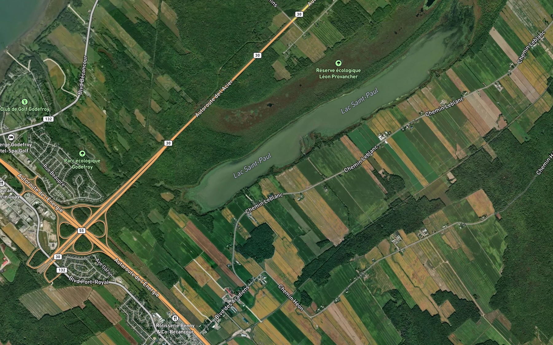 Satellite map of the Ruisseau Tourigny-Leblanc