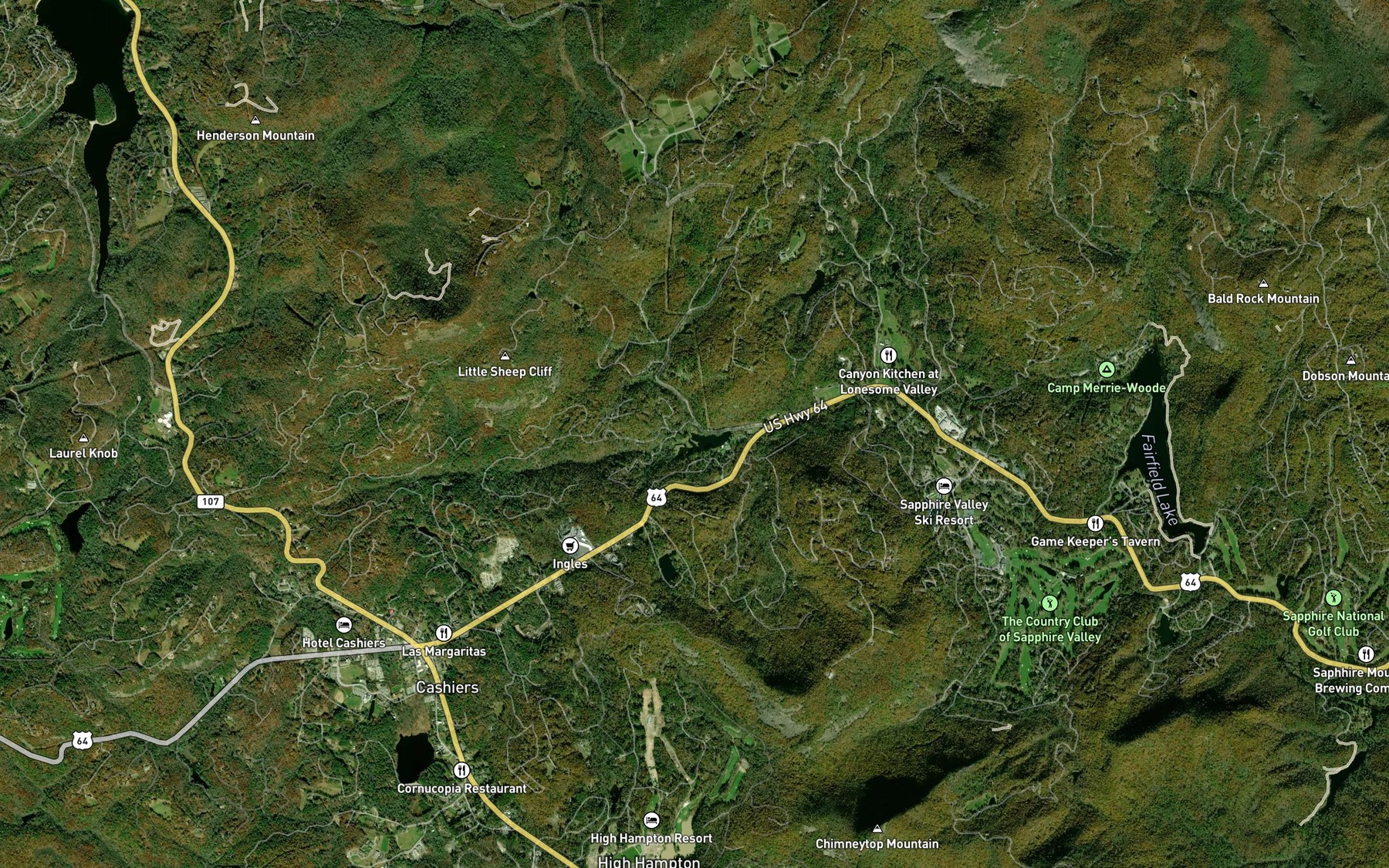 Satellite map of the Laurel Creek