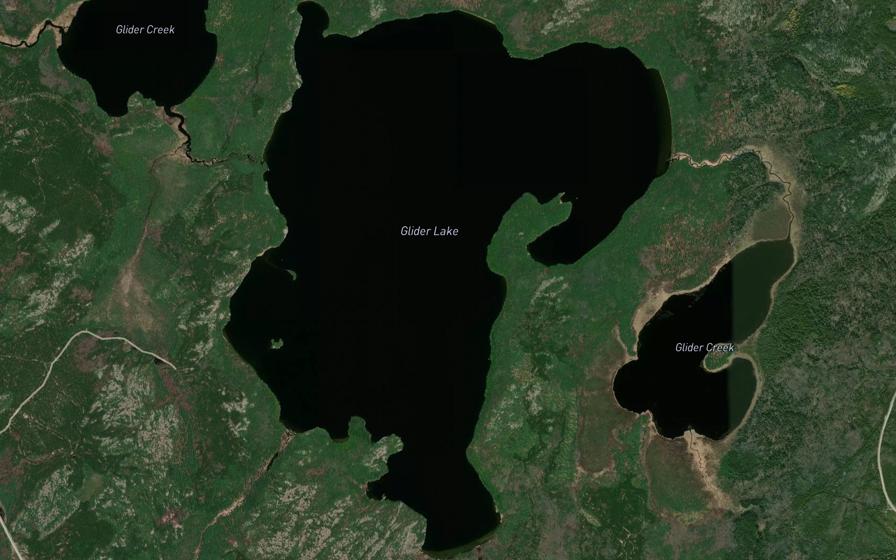 Satellite map of the Glider Lake