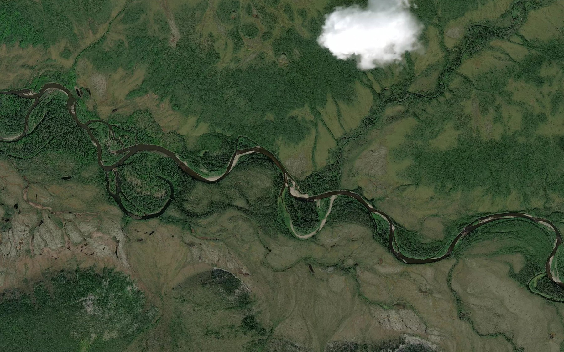 Satellite map of the Tikan Creek