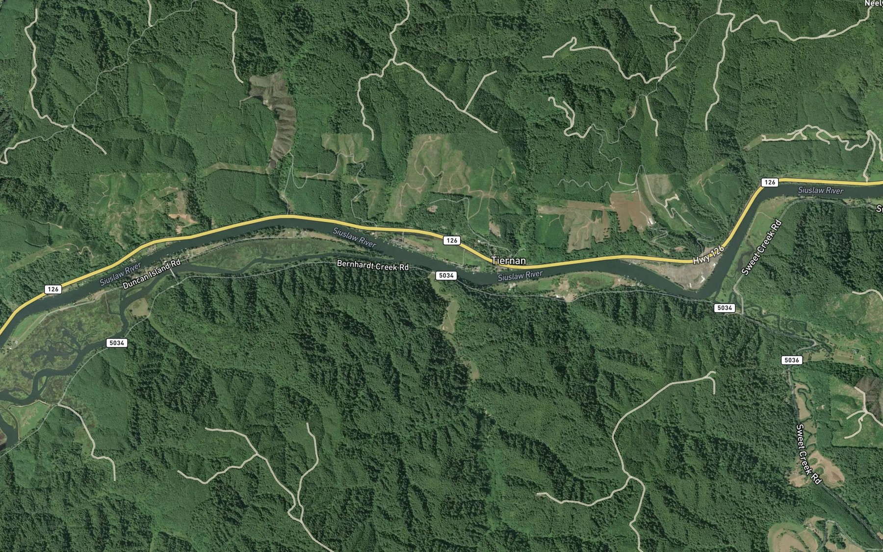 Satellite map of the Hoffman Creek