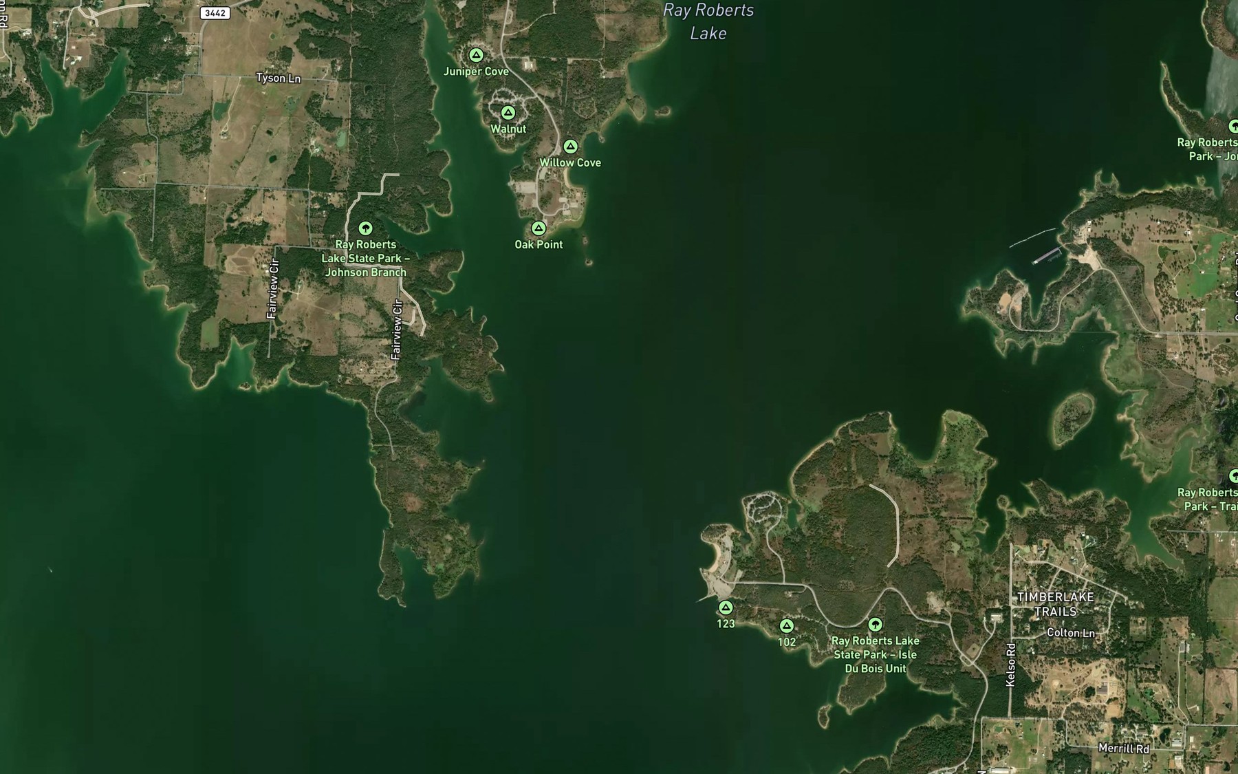 Satellite map of the Johnson Branch
