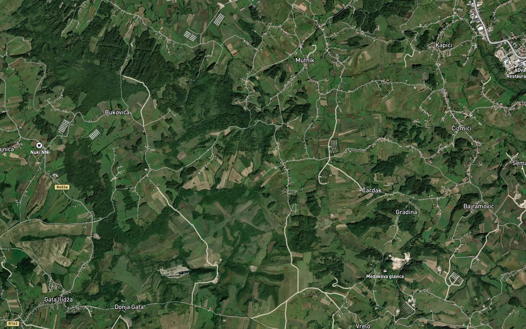 Satellite map of the Grabljanovac