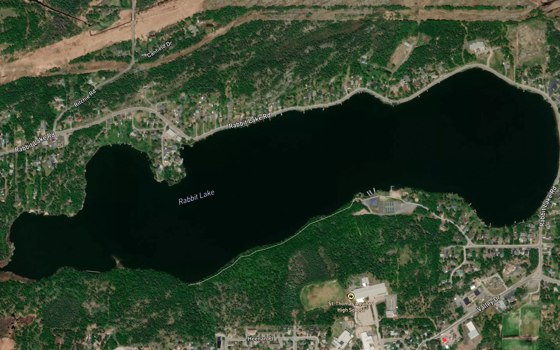 Satellite map of the Rabbit Lake