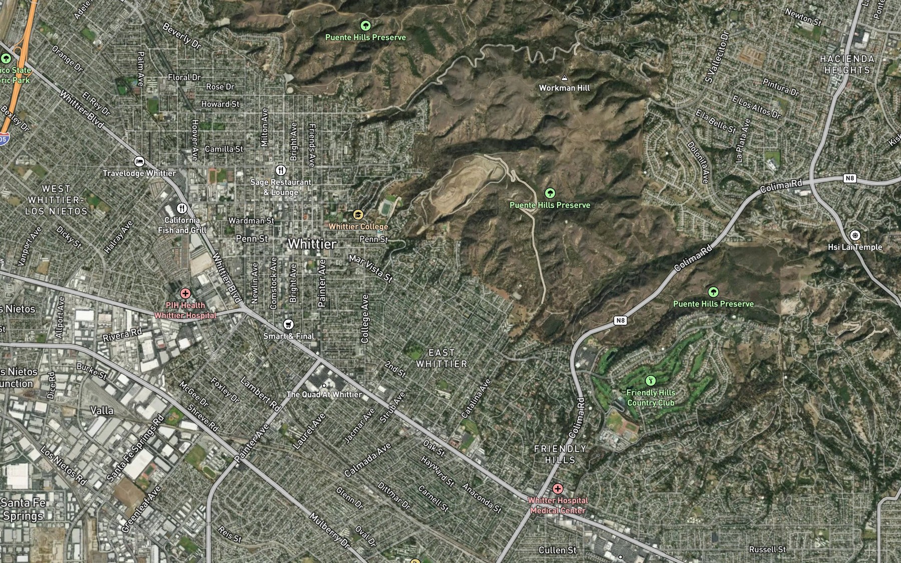 Satellite map of the Bacon Creek