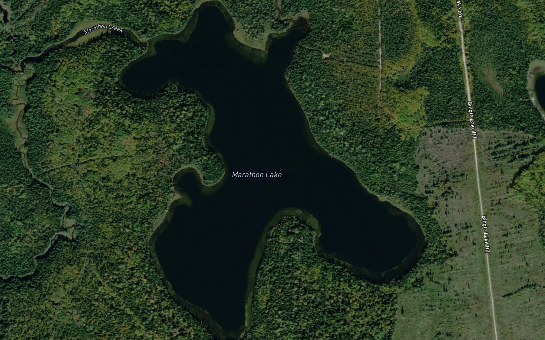 Satellite map of the Marathon Lake