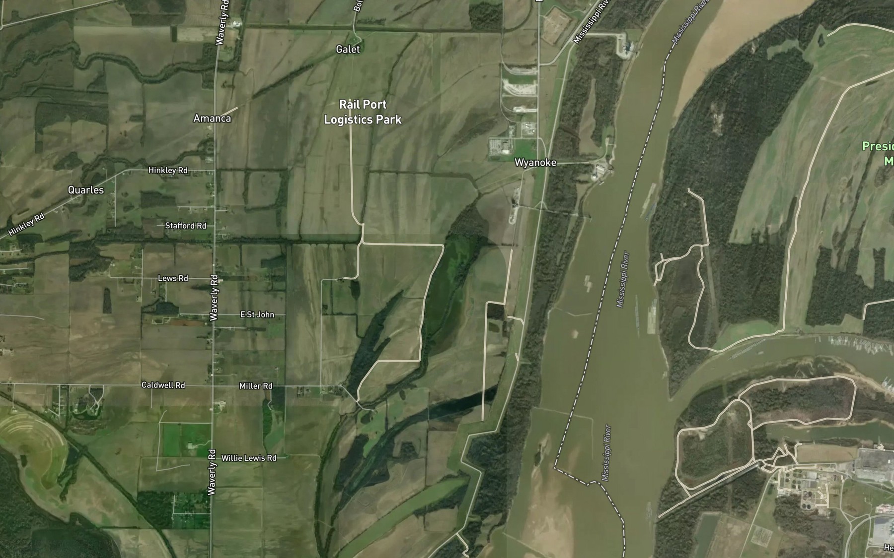 Satellite map of the Fletcher Lake