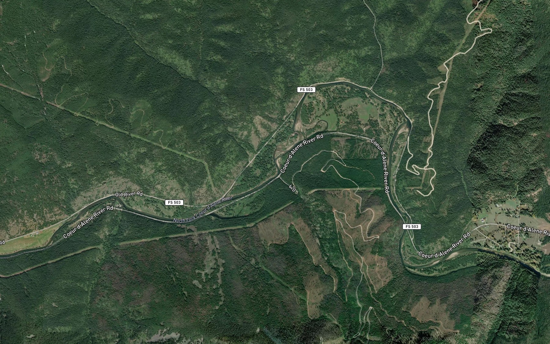 Satellite map of the Cinnabar Creek