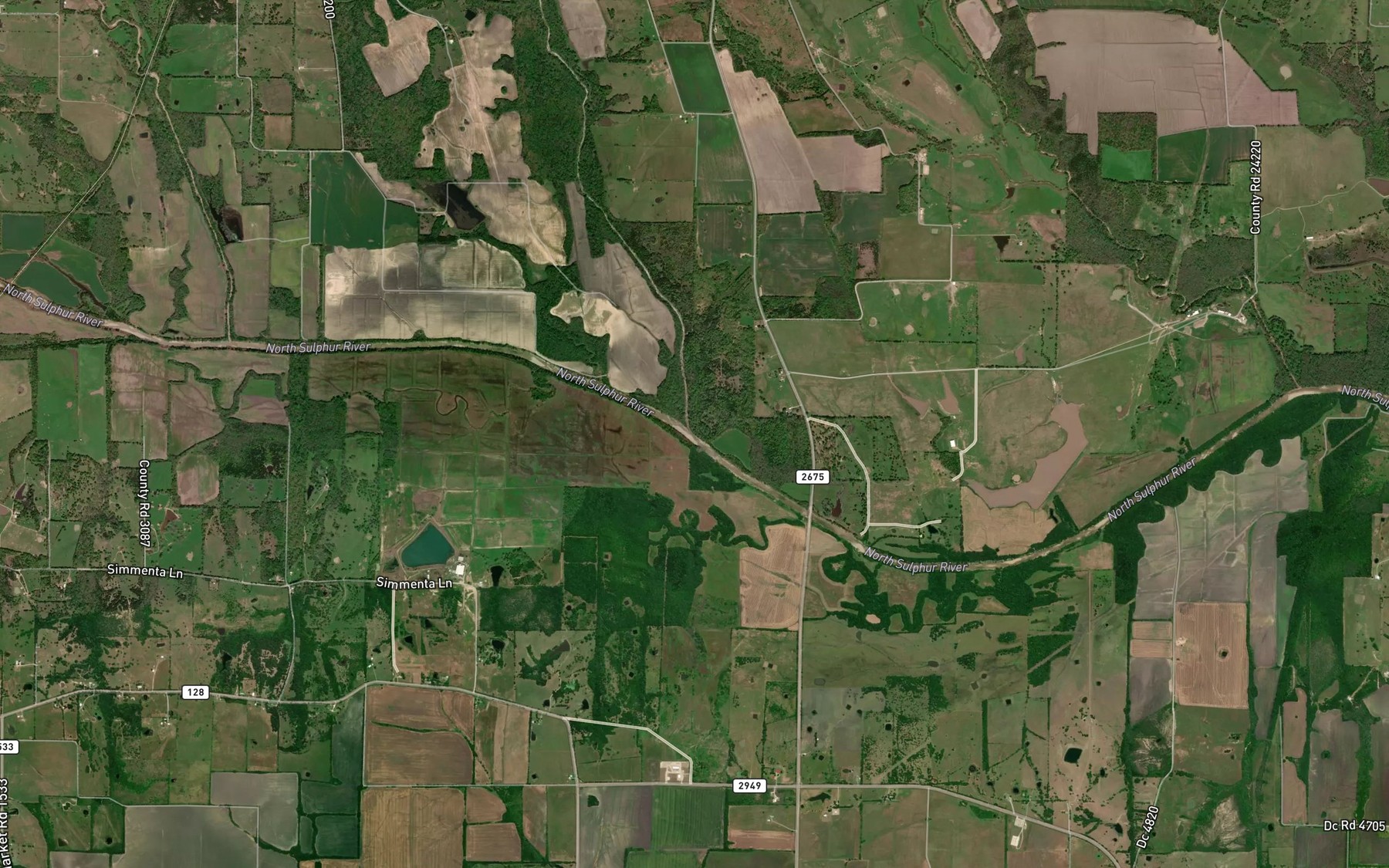 Satellite map of the Cane Creek