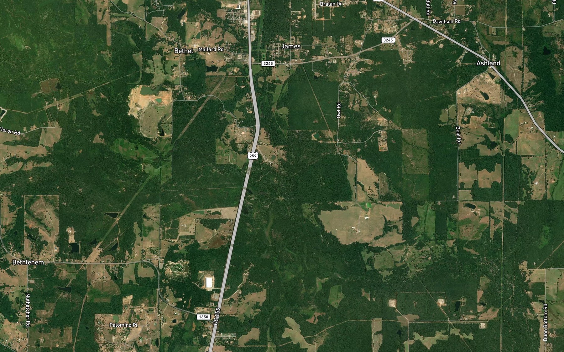 Satellite map of the Walnut Creek