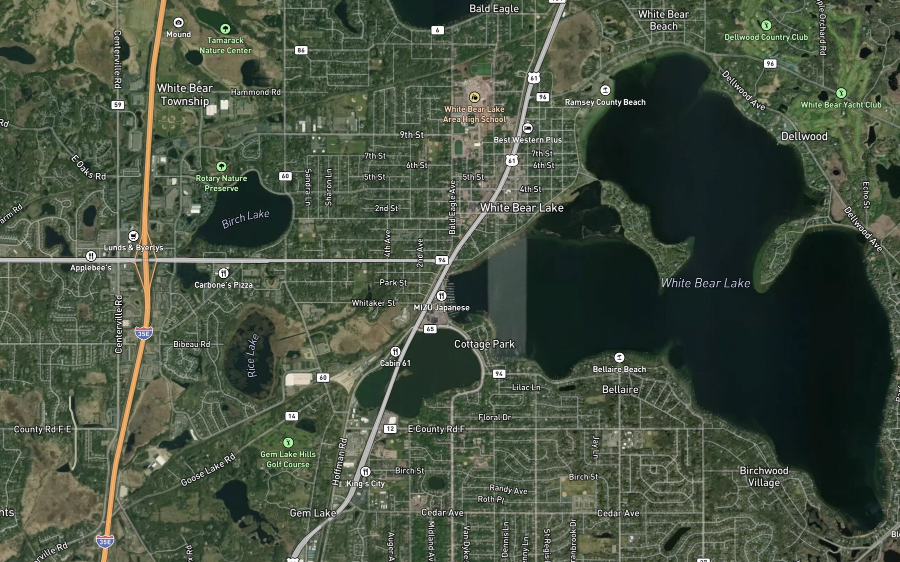 Satellite map of the Veteran's Park