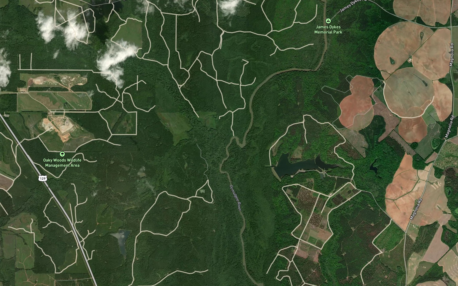 Satellite map of the Big Indian Creek