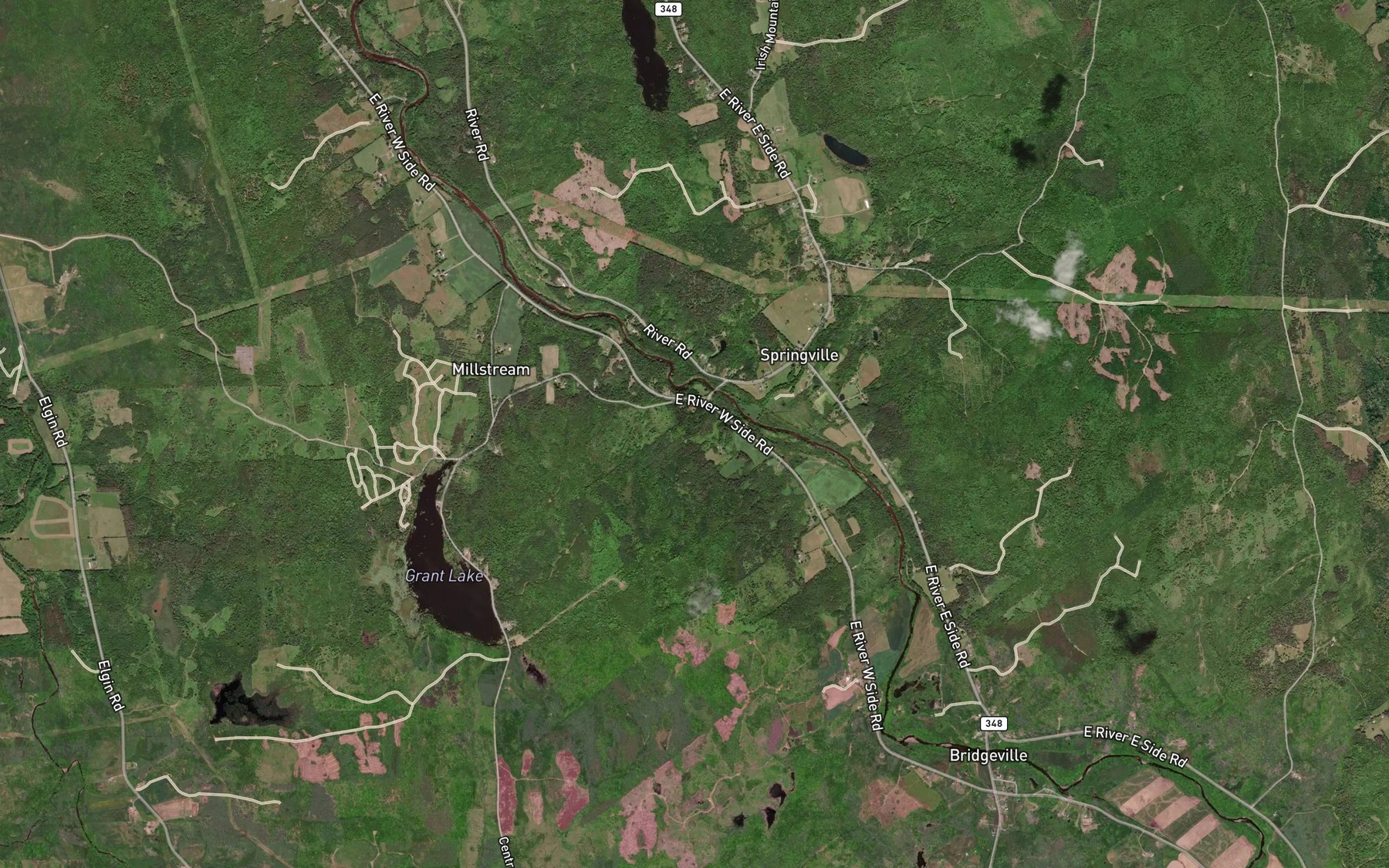 Satellite map of the Lime Brook