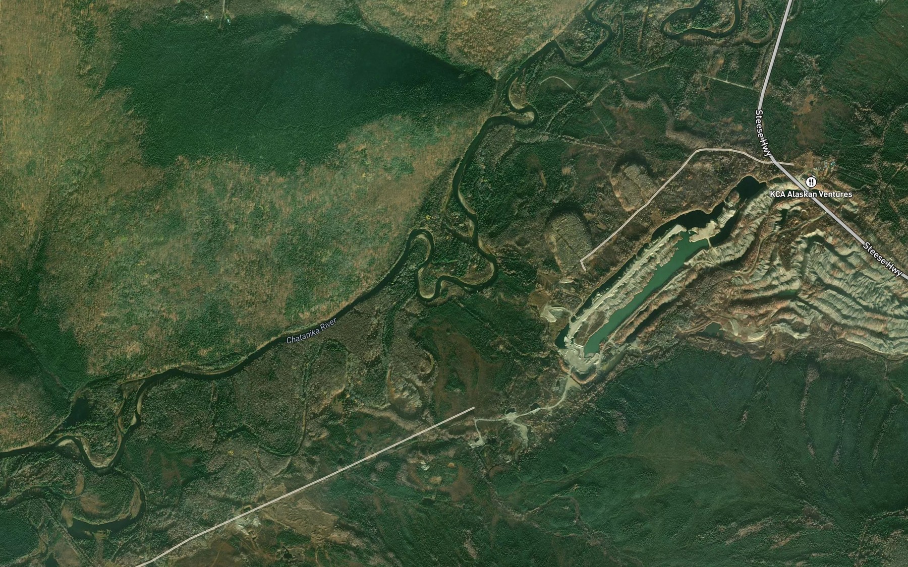 Satellite map of the Ruby Creek