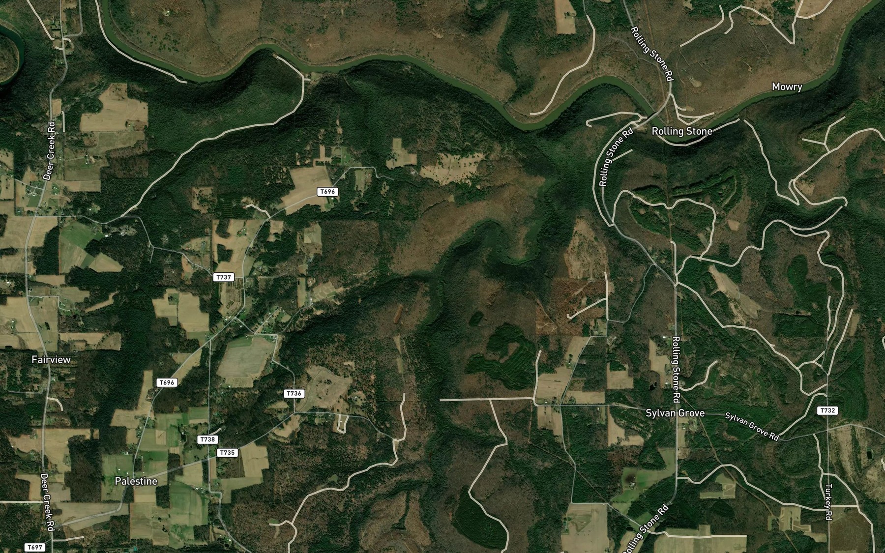 Satellite map of the Kettle Spring Run