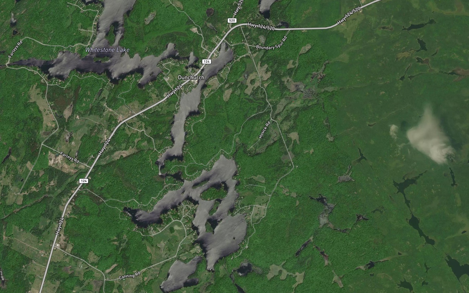Satellite map of the Staleys Creek
