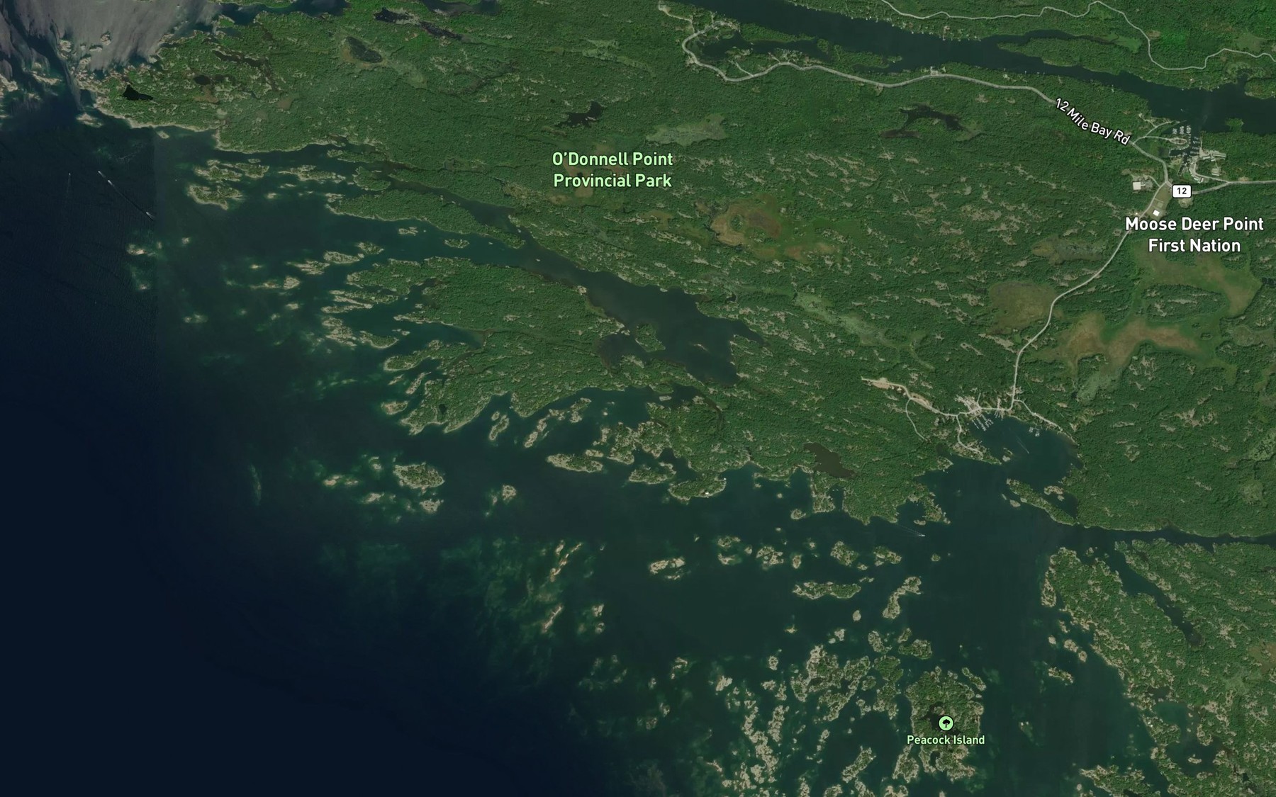 Satellite map of the Moose Bay