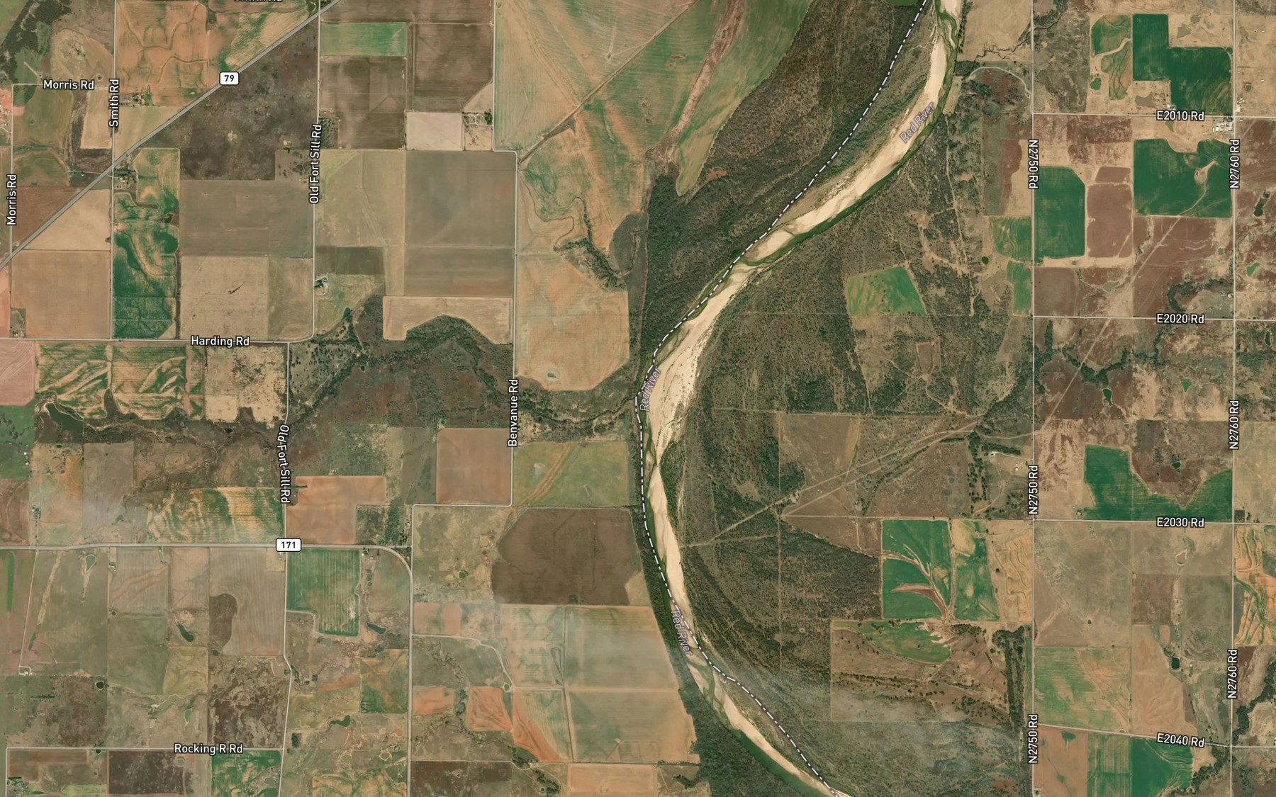 Satellite map of the Bailey Creek