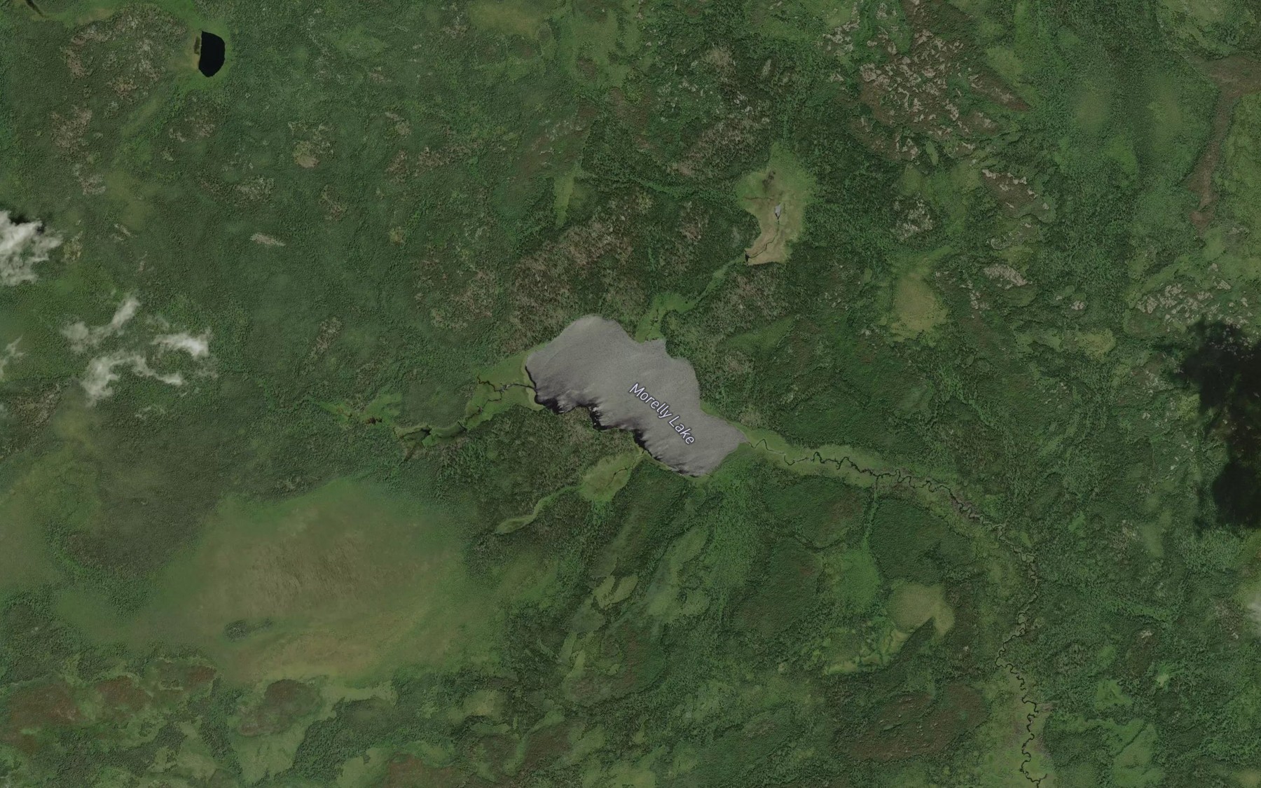 Satellite map of the Morelly Lake