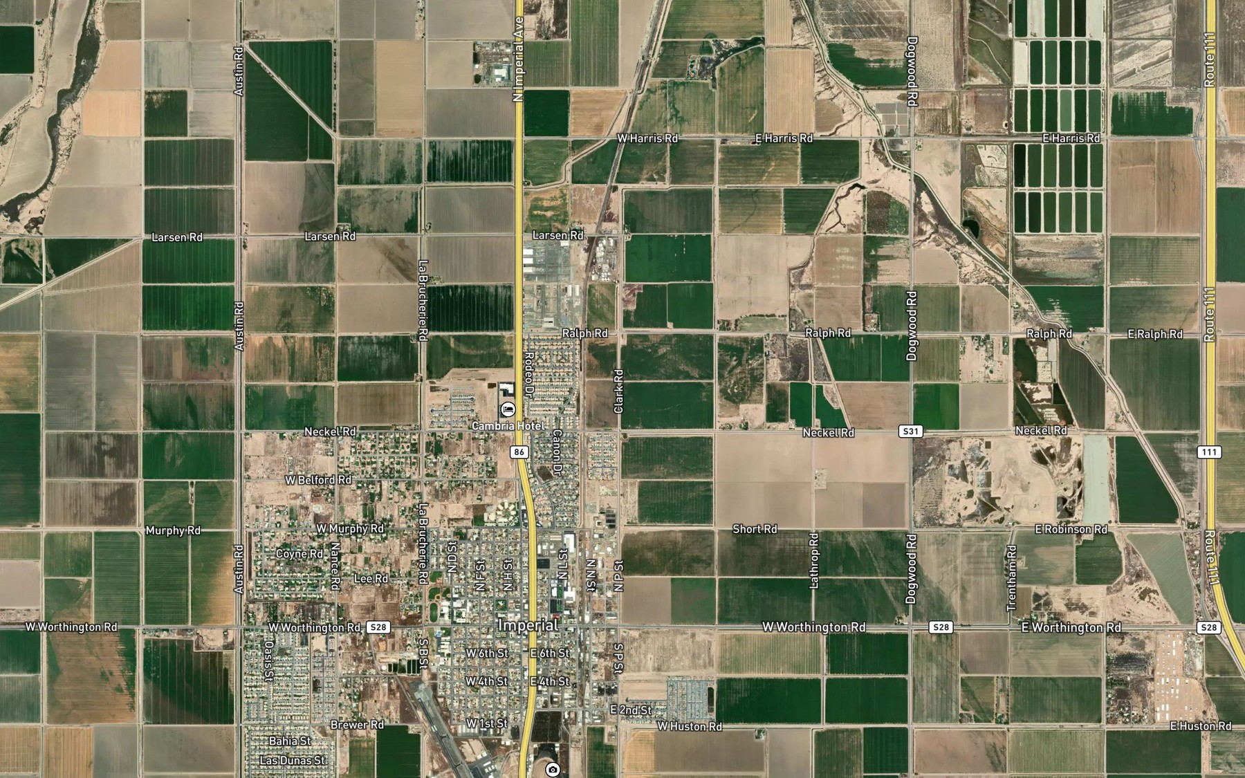 Satellite map of the Date Lateral Nine