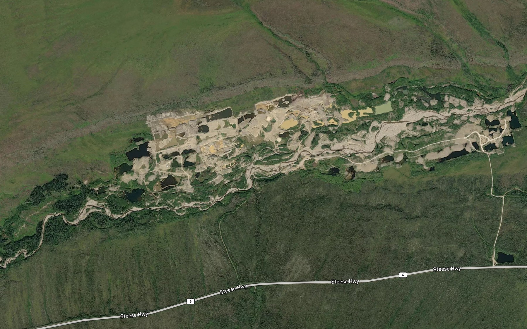 Satellite map of the Sawpit Creek