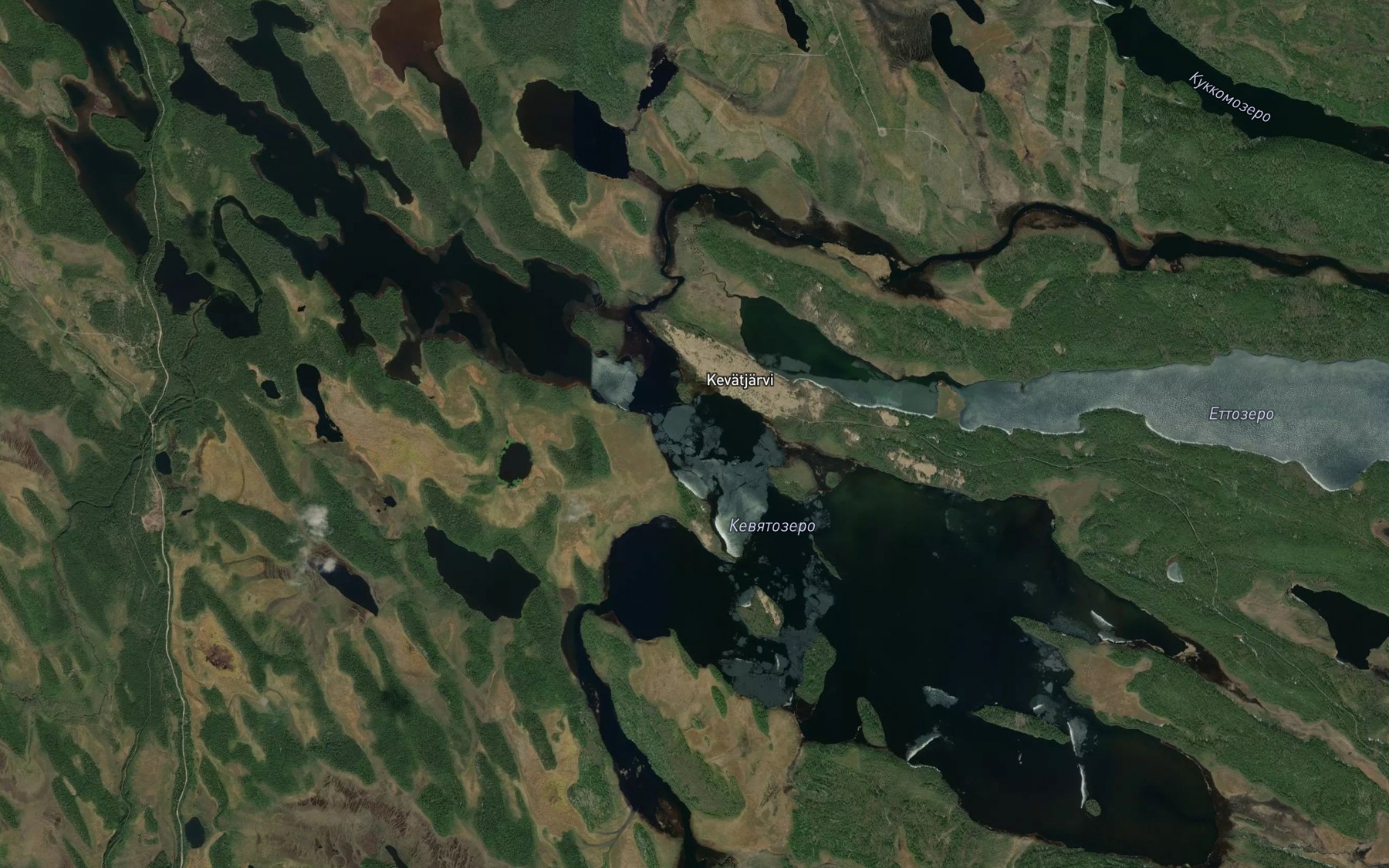 Satellite map of the Ozero Kevyatozero