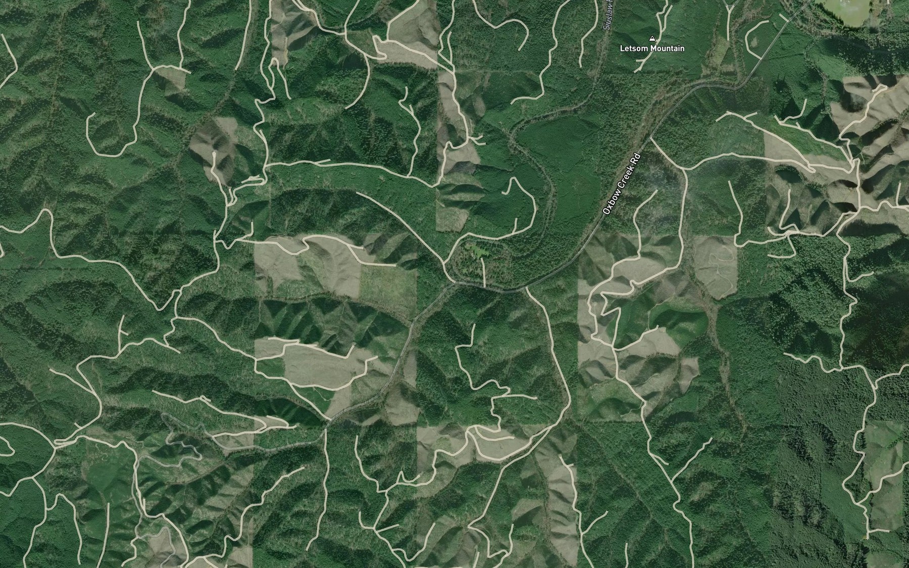 Satellite map of the Oxbow Creek