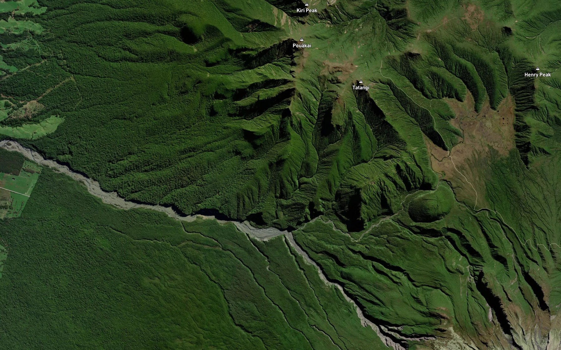 Satellite map of the Cataract Stream