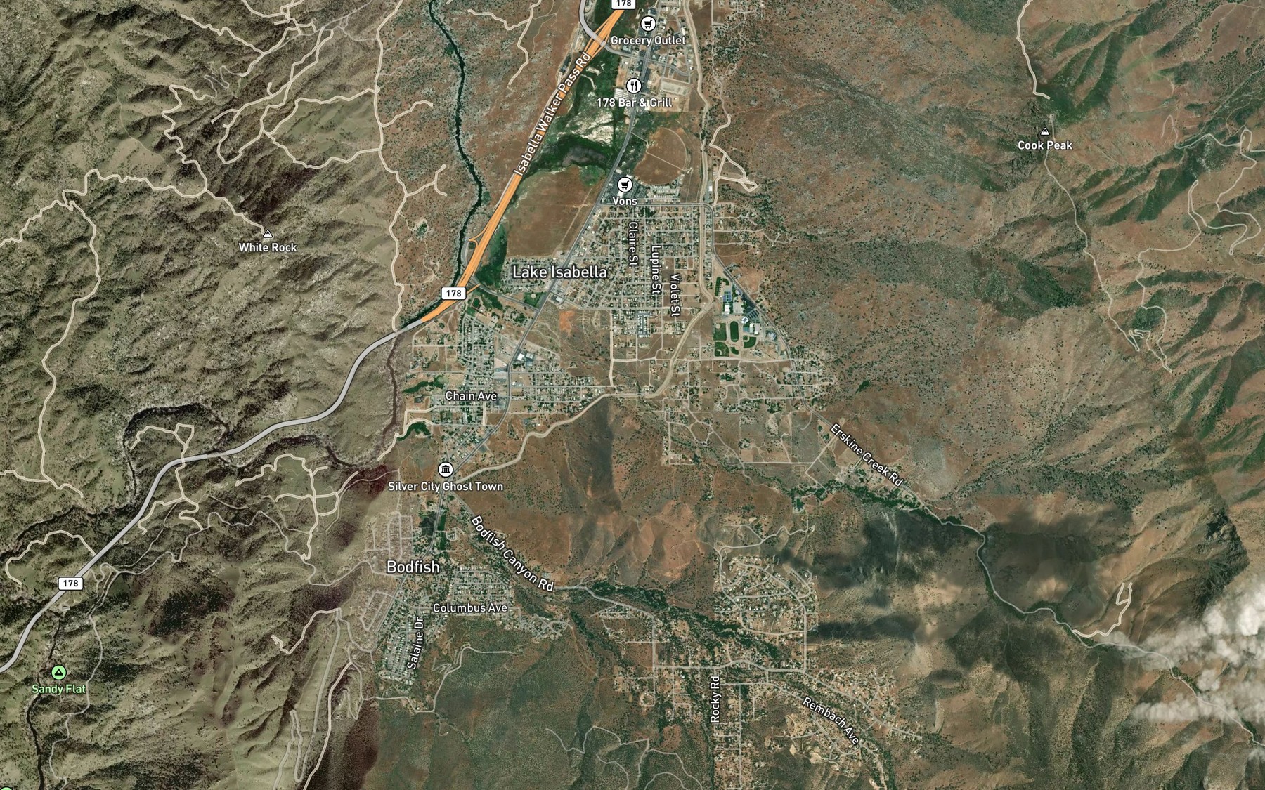 Satellite map of the Borel Canal