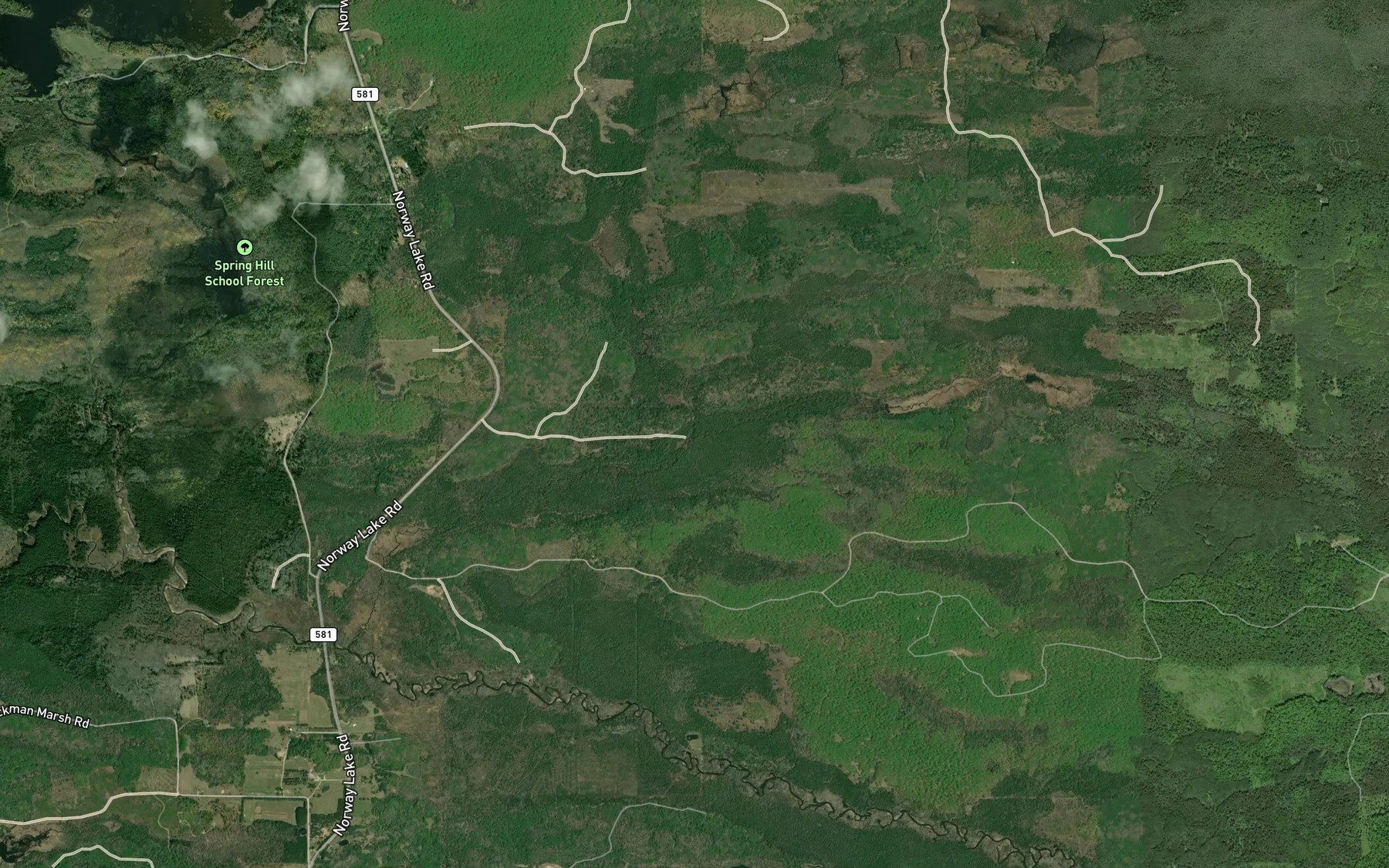 Satellite map of the East Branch Skunk Creek