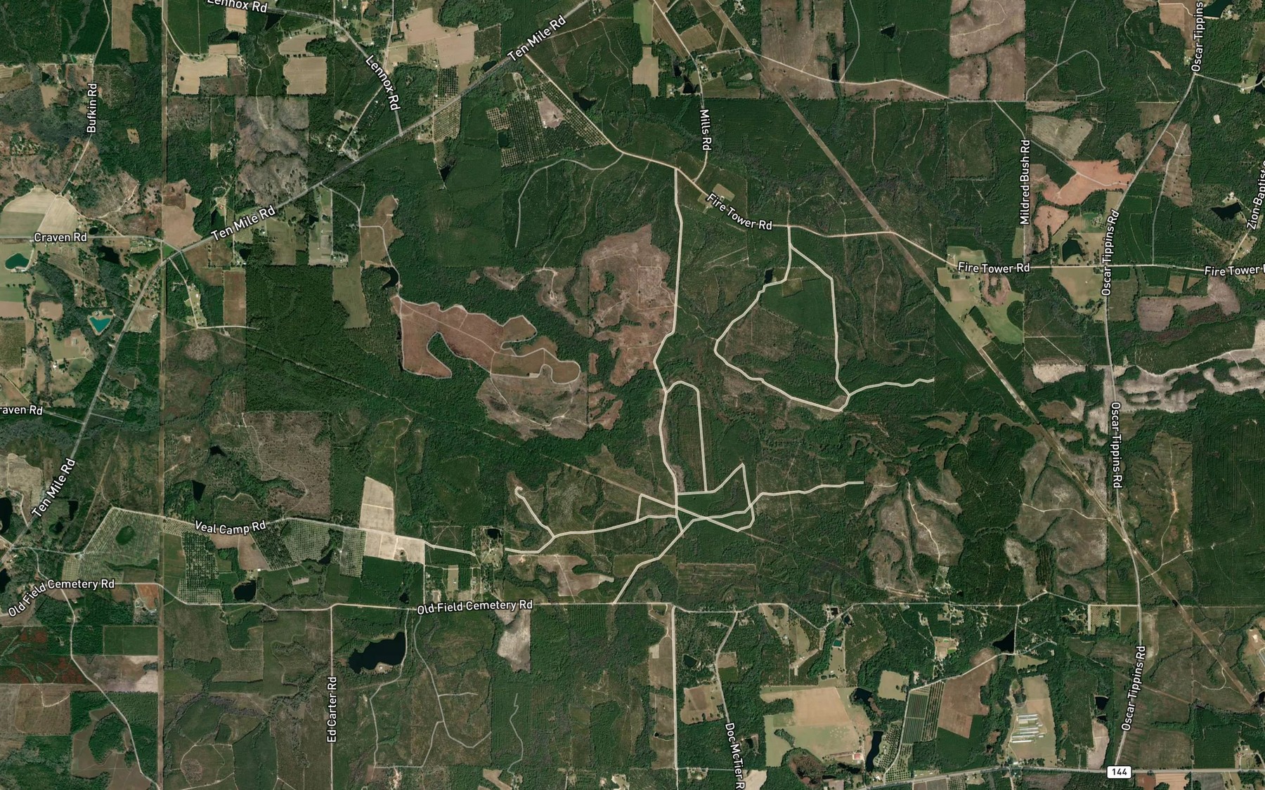Satellite map of the Little Tenmile Creek
