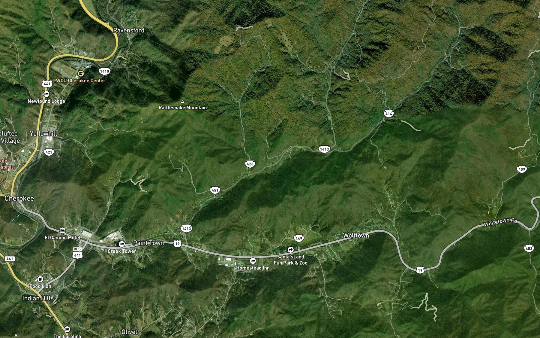 Satellite map of the Mink Branch