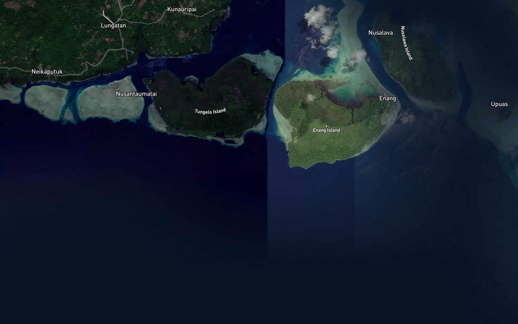 Satellite map of the Chamisso Channel