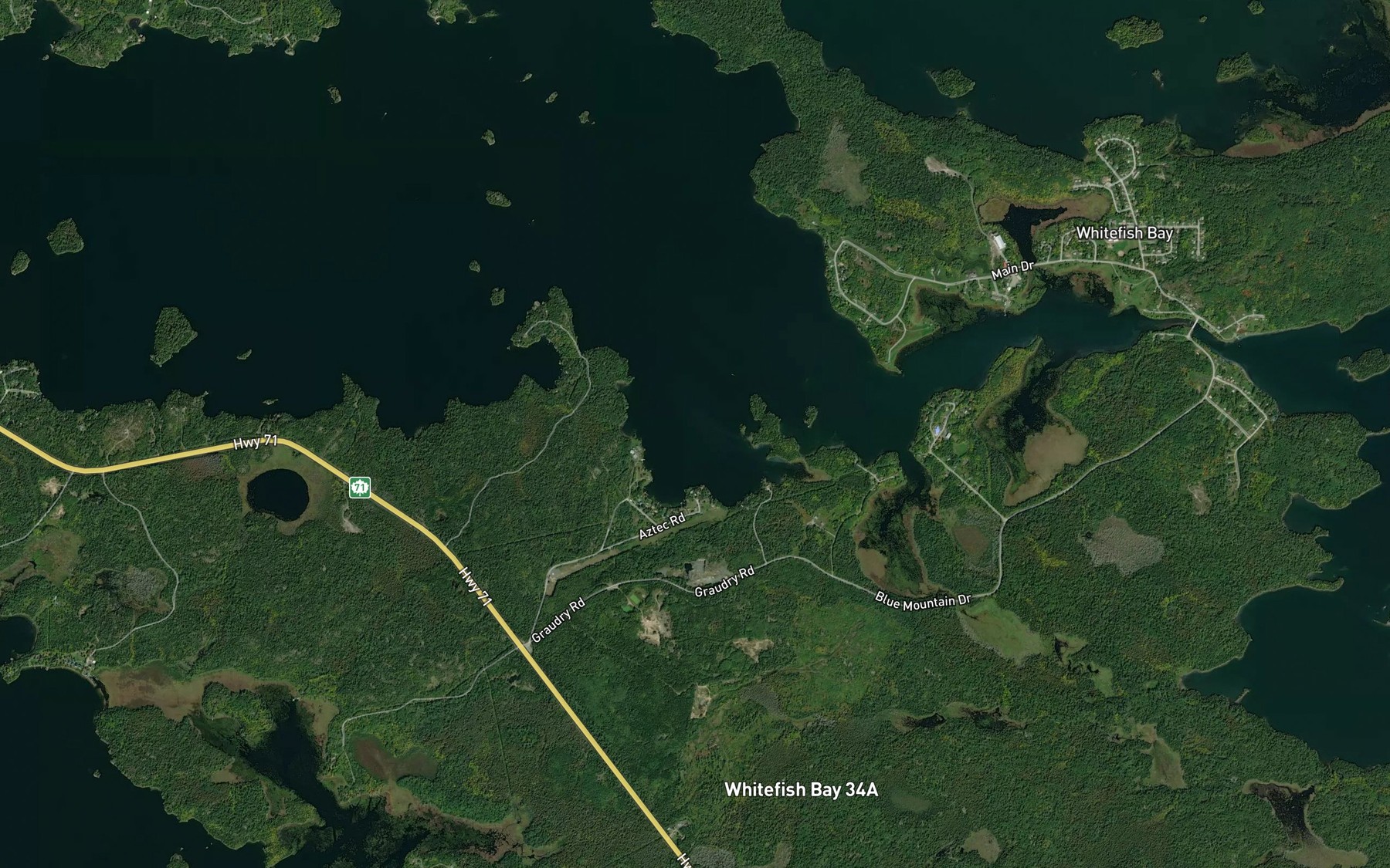 Satellite map of the Sammons Bay