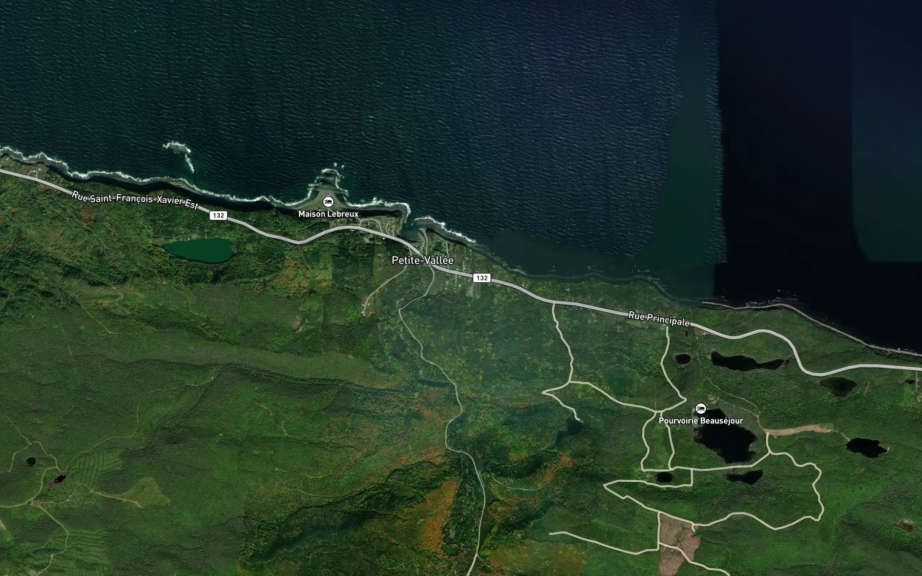Satellite map of the Anse a Dery