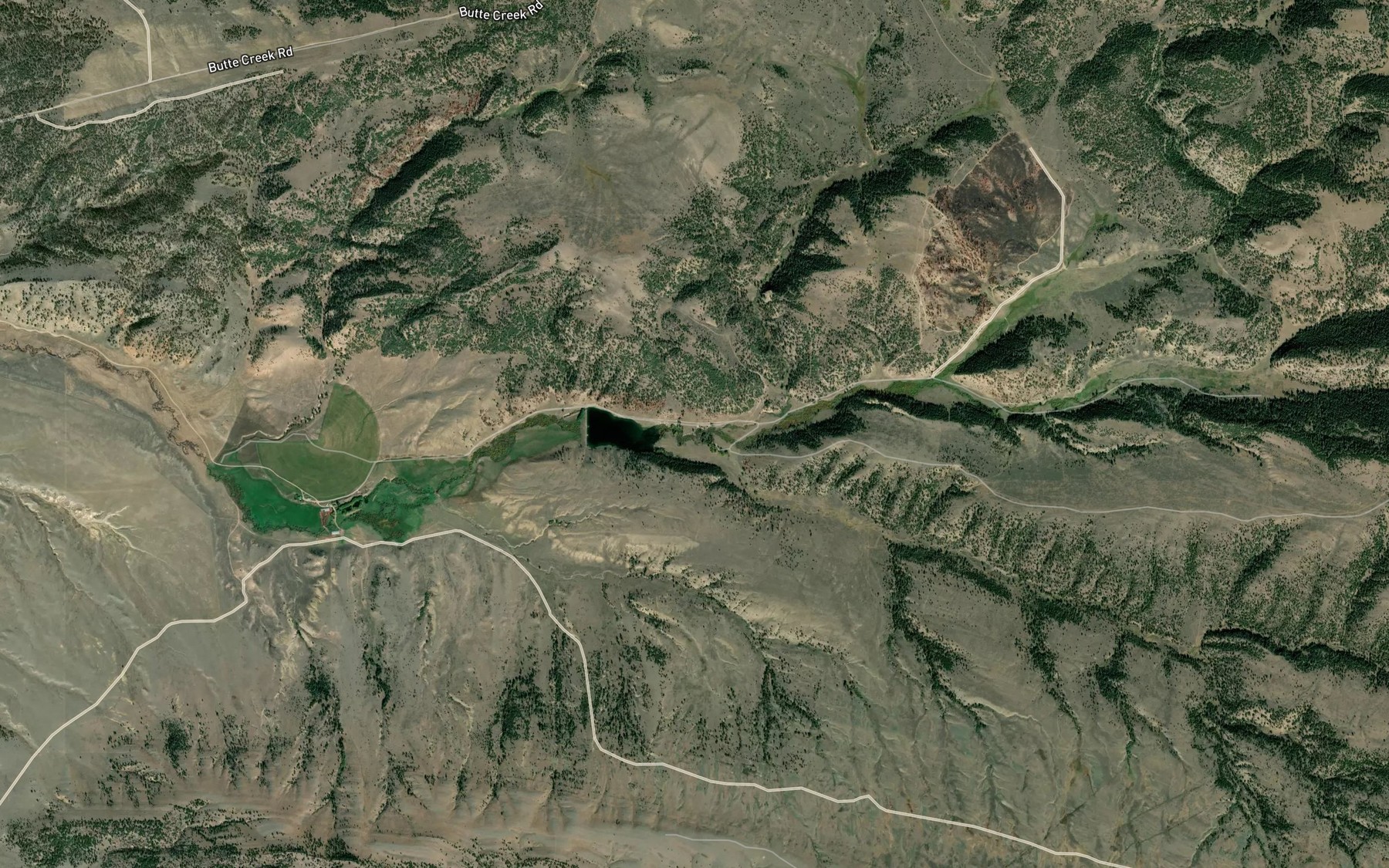 Satellite map of the Dry Fork Whitetail Deer Creek